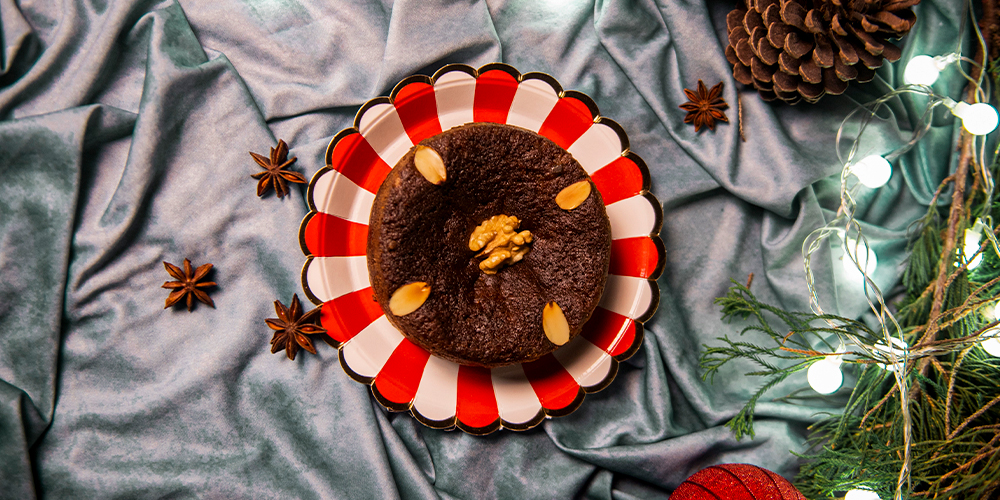 bolo de mel da madeira no natal
