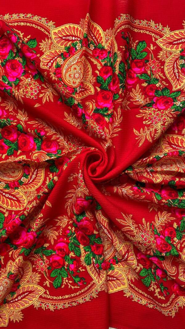 Lenço folclórico cornucópia vermelho