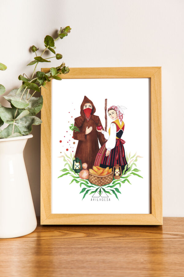 quadro com ilustração de folclore português